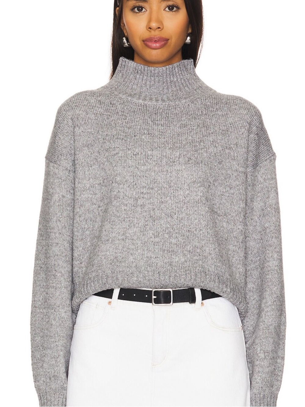 ASTR the Label Fiala Sweater Gray Size Large Wool